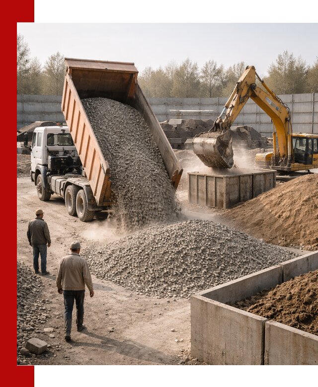 Доставка нерудных материалов с погрузкой и разгрузкой в Советской Гавани