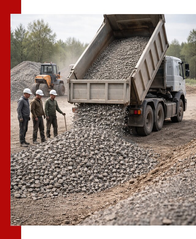 Доставка гравийного щебня фракции 70-120 в Советской Гавани