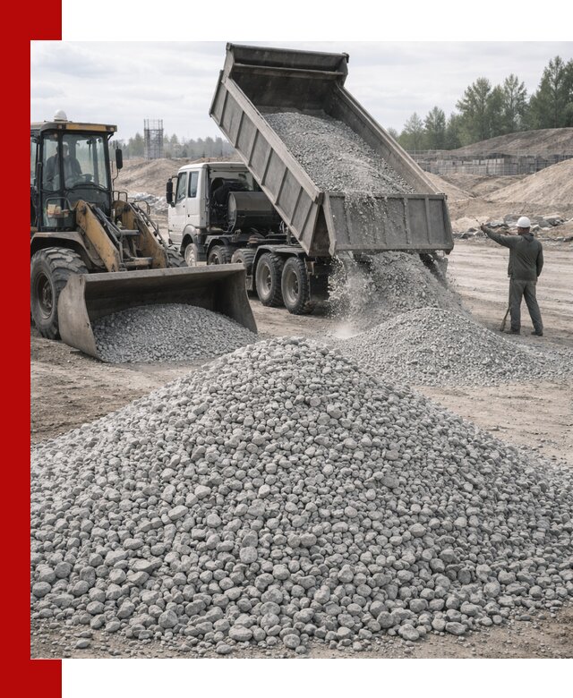 Доставка известнякового щебня фр. 5–20 в Советской Гавани
