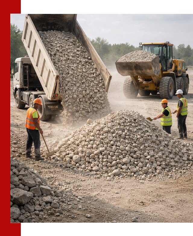 Доставка известнякового щебня фр. 40-70 в Советской Гавани