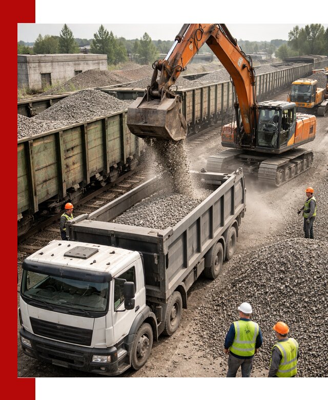 Железнодорожный щебень фракция 25–60 для поставок в Советской Гавани