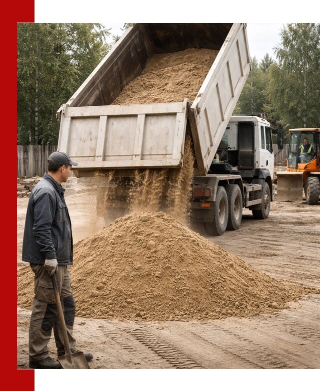 Доставка и продажа песка с разгрузкой в Советской Гавани