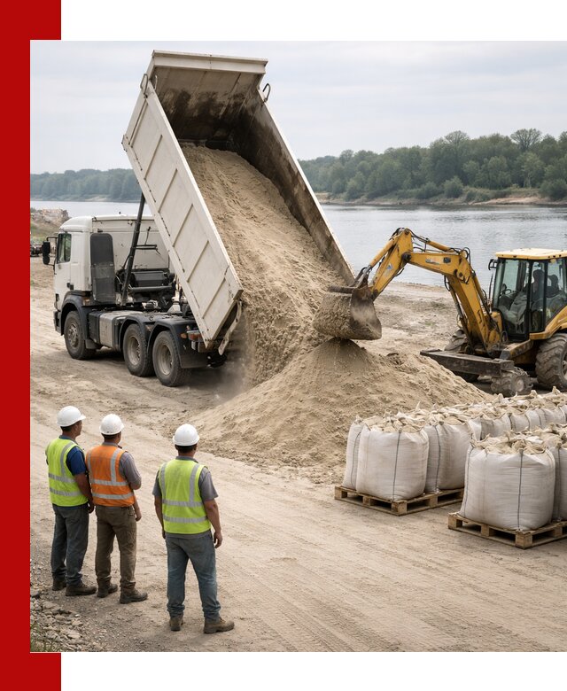 Доставка речного песка в Советской Гавани самосвалами и погрузкой