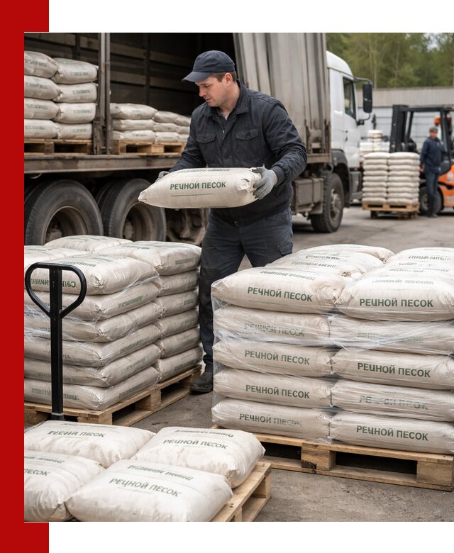 Речной песок в мешках с доставкой в Советской Гавани