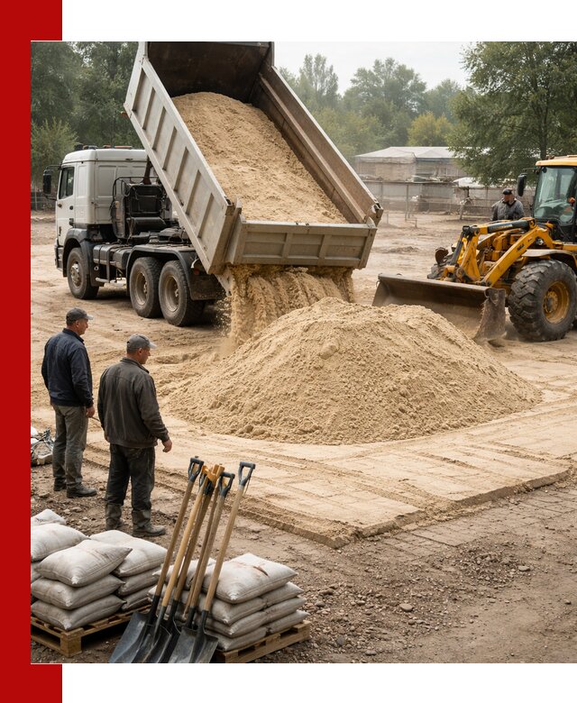Доставка мытого песка в Советской Гавани с самосвалами по выгодной цене