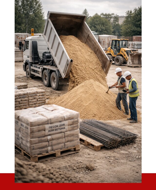 Песок для бетона в Советской Гавани от 2597 р. с доставкой, ПРОНЕРУДСвс