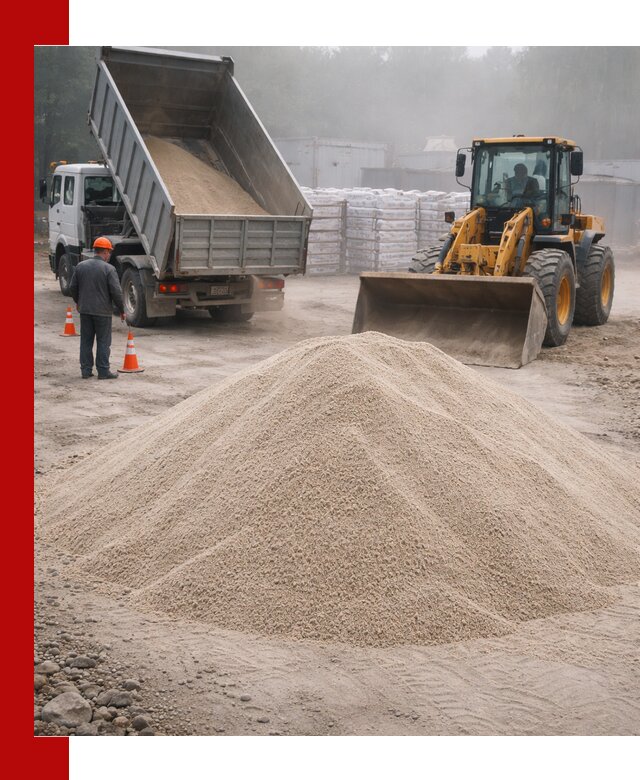 Кварцевый песок фракция 0–8 для стройработ в Советской Гавани