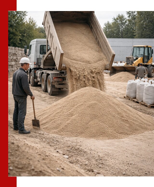 Кварцевый песок фракция 0–3 мм с доставкой в Советской Гавани