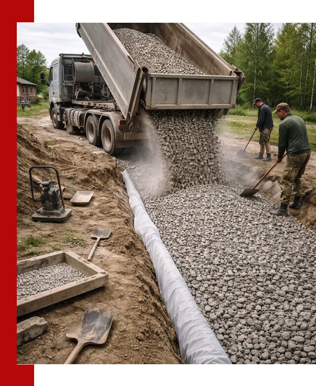 Гравий для дренажа с доставкой в Советской Гавани качественный и недорогой