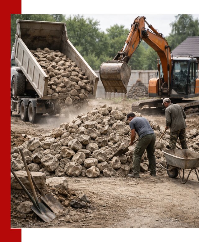 Доставка и разгрузка бутового камня в Советской Гавани