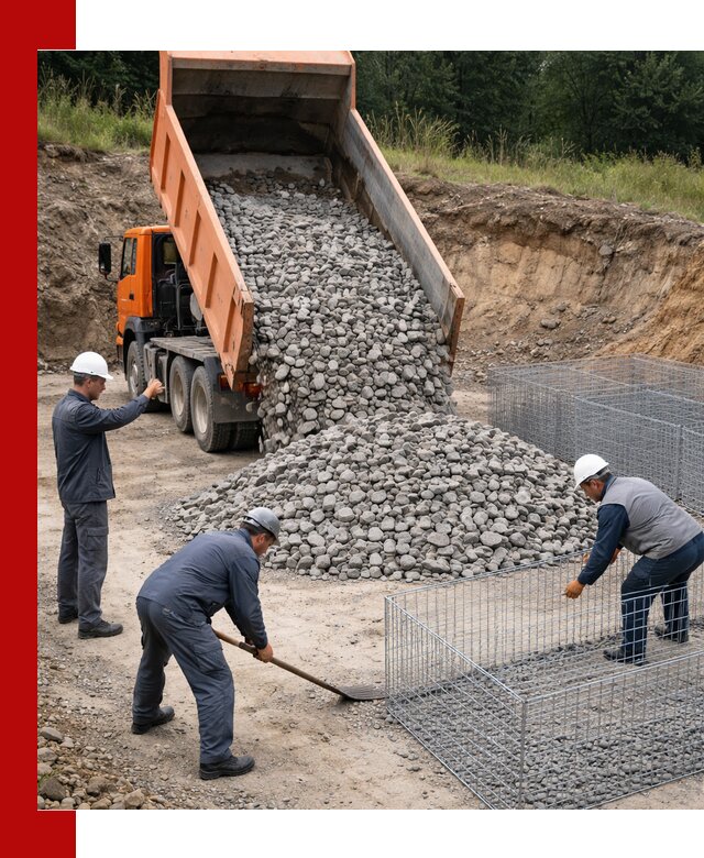 Камень для габионов с доставкой в Советской Гавани быстро и надёжно