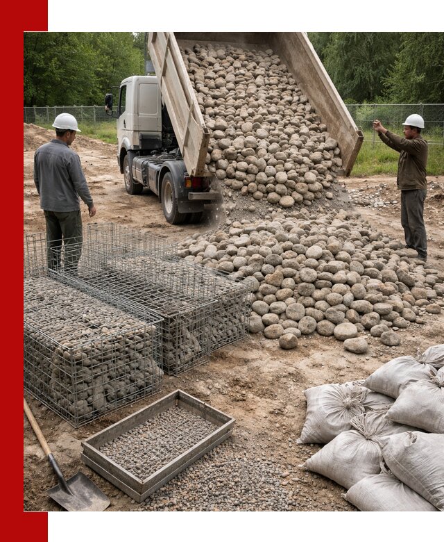 Камень для габионов фракция 70–151 в Советской Гавани