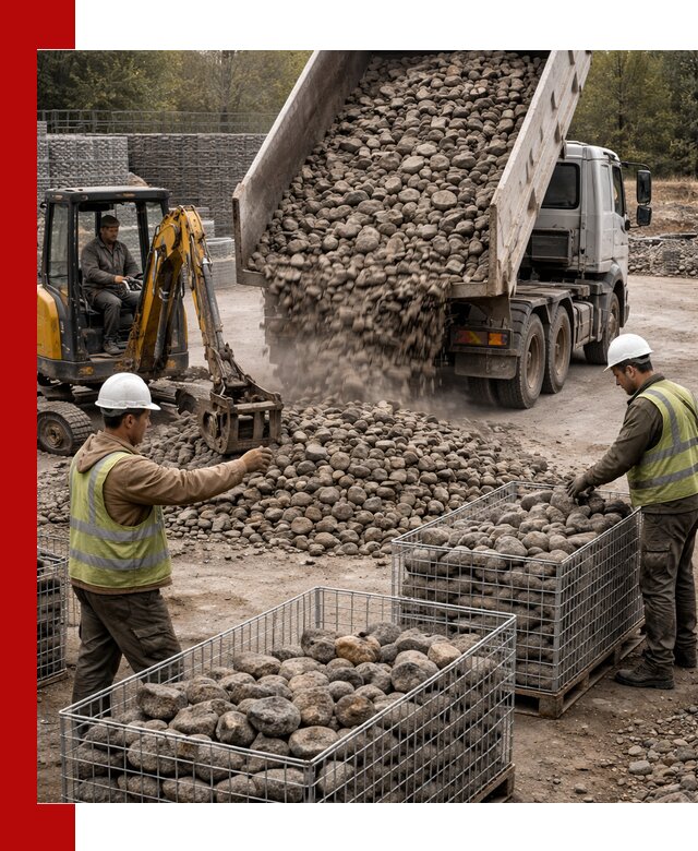 Камень для габионов фракция 100–201 в Советской Гавани