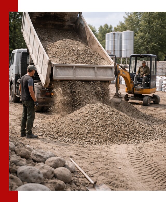Доставка ПГС С3 в Советской Гавани самосвалами и миксерами