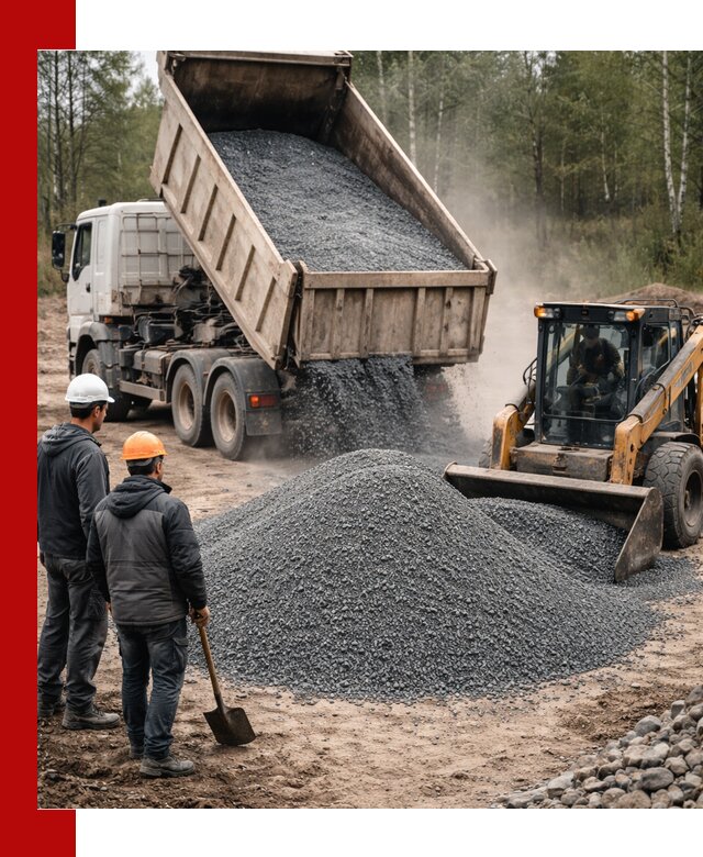 Гранитный отсев 0-5 с доставкой и разгрузкой в Советской Гавани