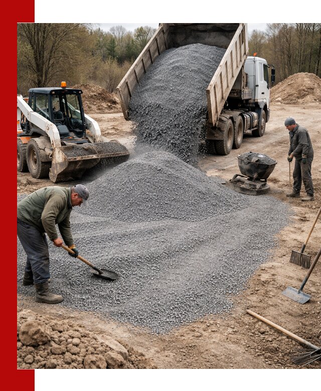 Отсев для подсыпки в Советской Гавани — доставка и подсыпка на участок