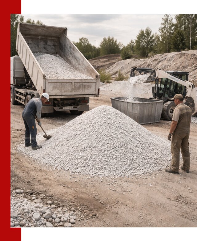 Доставка и продажа белой мраморной крошки в Советской Гавани