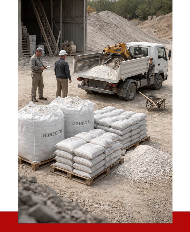 Известь строительная в Советской Гавани с доставкой от 4363 р. | ПРОНЕРУДСвс