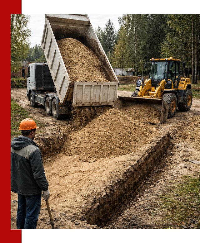 Доставка песчаного грунта в Советской Гавани для строительных работ