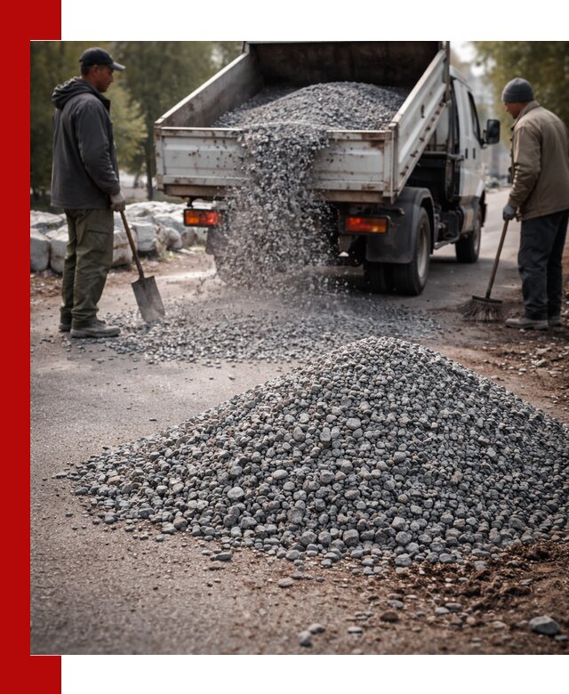 Гранитная крошка для посыпки дорог и тротуаров в Советской Гавани