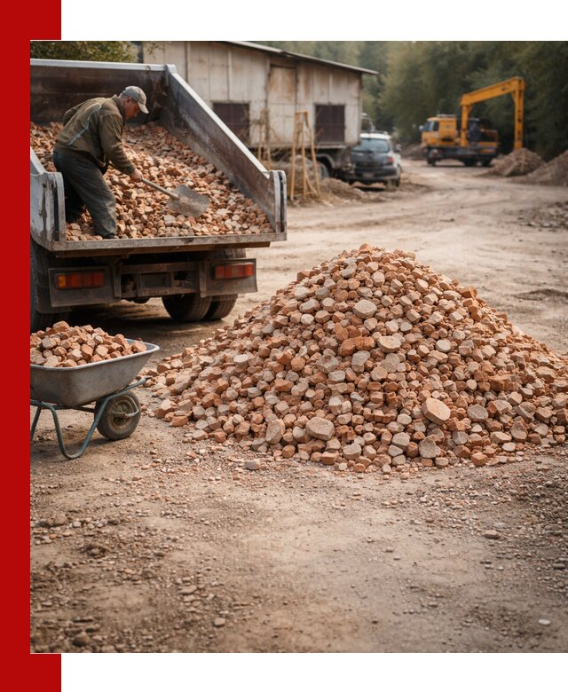 Доставка и подушка из боя кирпича с разгрузкой в Советской Гавани