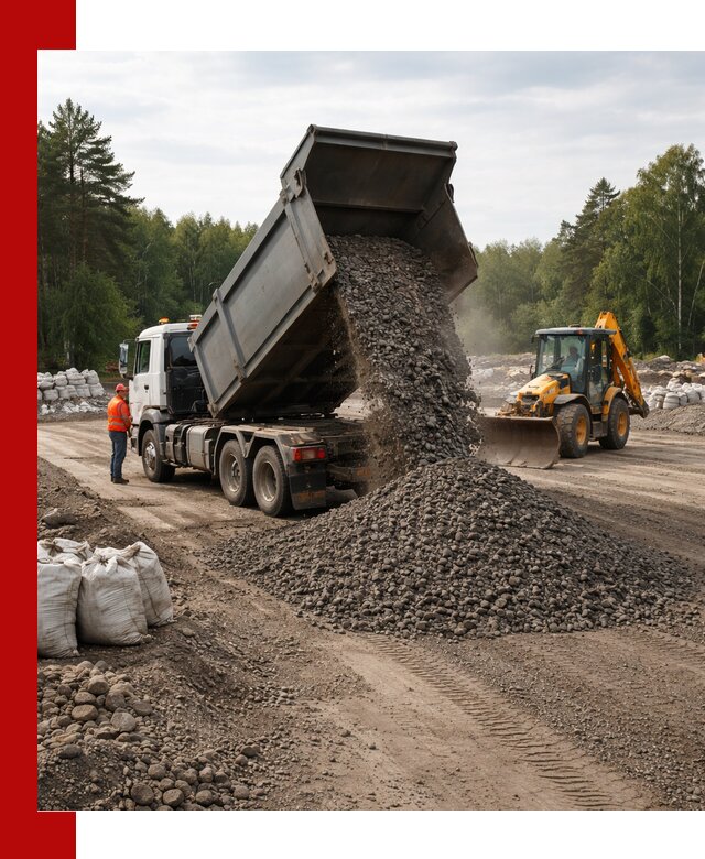 Доставка дробленого асфальта в Советской Гавани для дорожных работ