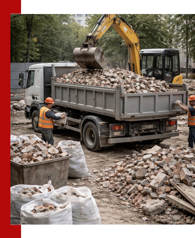 Вывоз строительного мусора в Советской Гавани с самосвалами и контейнерами