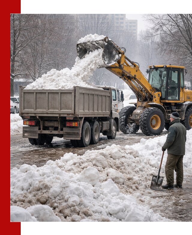 Вывоз снега грузовой техникой в Советской Гавани оперативно и чисто
