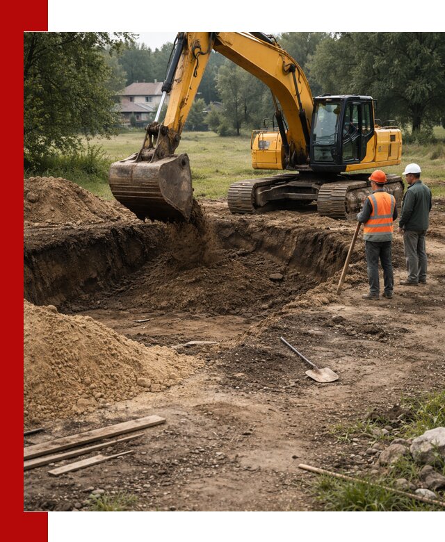 Рытье котлована под фундамент в Советской Гавани (быстро и недорого)